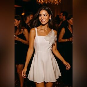 Elliatt NWT Prosperous Mini Dress in Ivory White Size Small Wedding Bridal